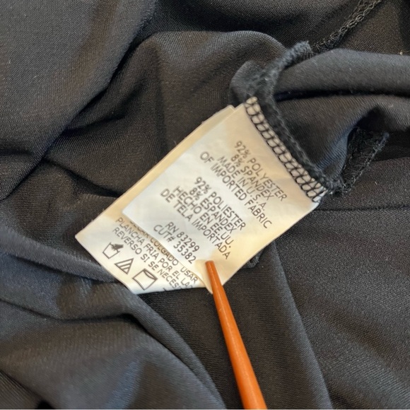 VINTAGE Tiana B Midi Dress | Black Cocoon Pleated Scoop Neck | Medium - Picture 7 of 9